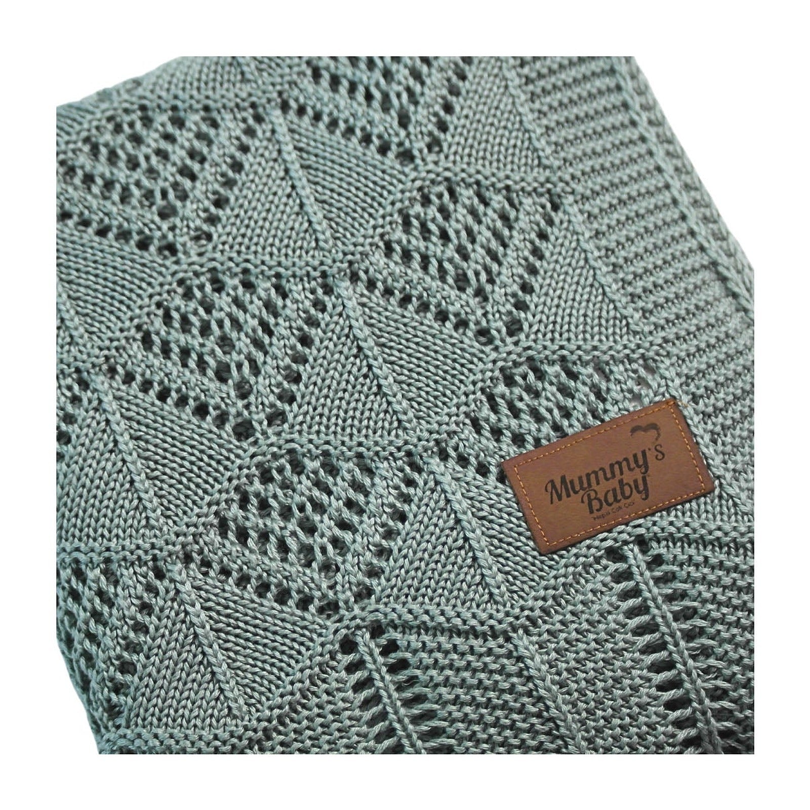 Mummy's Baby Tencel Örgü Dantel Desen Bebek Battaniyesi 80x100 Yeşil