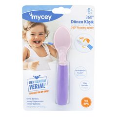 Mycey 360 Dönen Kaşık Mor - Welcome Baby