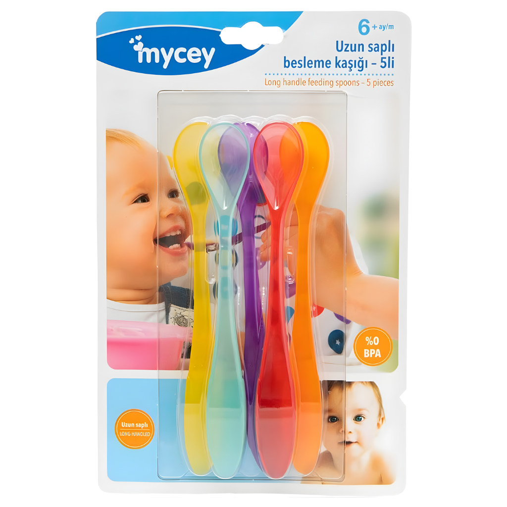 Mycey Uzun Saplı Besleme Kaşığı 5’li - Welcome Baby