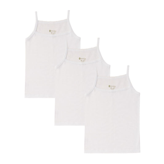 Natuline 3'lü Kız Çocuk Ribana İp Askılı Atlet