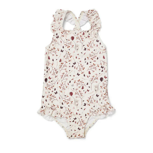 Nuuroo Fırfırlı UV Korumalı Kız Mayo Etnik