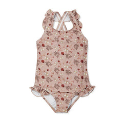 Nuuroo Ariel Fırfırlı UV Korumalı Kız Mayo Etnik