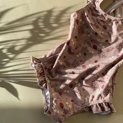 Nuuroo Ariel Fırfırlı UV Korumalı Kız Mayo Etnik