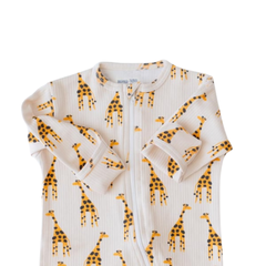 Mama Yoyo İnterlok Zürafa Desenli %100 Organik Pamuk Tulum