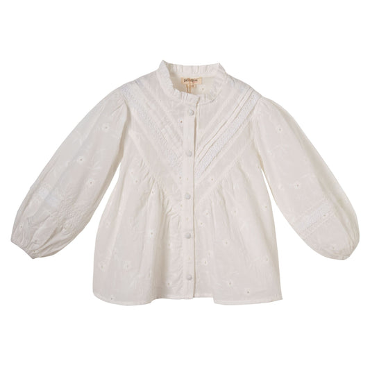 Patique Brodeli Nervürlü Gömlek