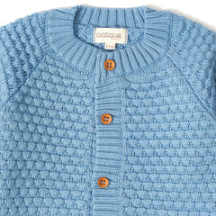 Patique İndigo Organik Pamuk Triko Bebek Hırka