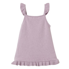 Patique Lila Çiçek Nakışlı Triko Elbise