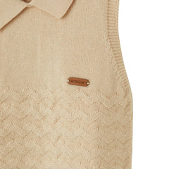 Patique Zikzaklı Şortlu Erkek Bebek Tulum Bej