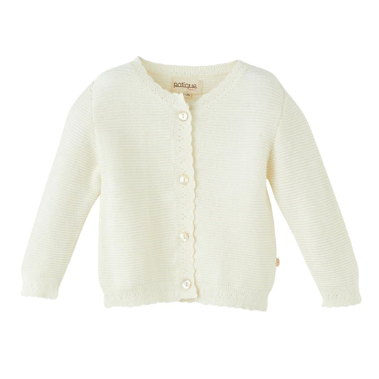 Patique Ekru Örme Triko Bebek Hırka