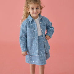 Patique Payetli Denim Gömlek