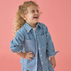 Patique Payetli Denim Gömlek