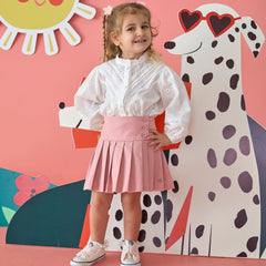 Patique Pembe Pileli Etek