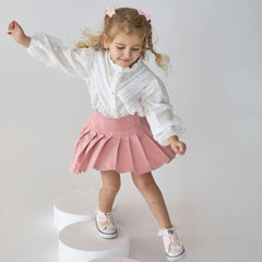 Patique Pembe Pileli Etek