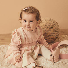 Patique Pembe Renkli Pileli Etekli Takım