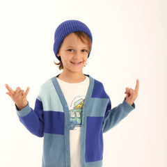 Patique Renk Bloklu Hırka Erkek