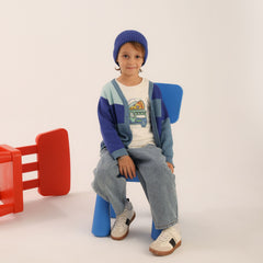 Patique Renk Bloklu Hırka Erkek