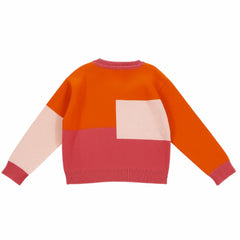 Patique Renk Bloklu Hırka Kız