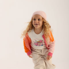 Patique Renk Bloklu Hırka Kız