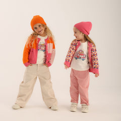 Patique Renk Bloklu Hırka Kız