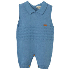 Patique Zikzaklı Şortlu Erkek Bebek Tulum Lacivert