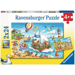 Ravensburger 2x24 Parçalı Puzzle Seaside Holiday - Welcome Baby