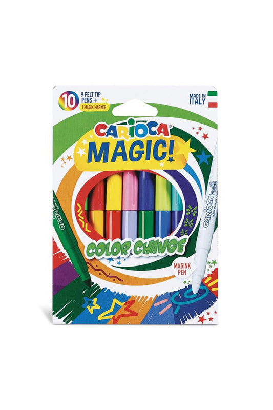 Carioca Renk Değiştiren Sihirli Keçeli Kalemler (9 Renk + 1 Renk Değiştirici Beyaz Kalem)