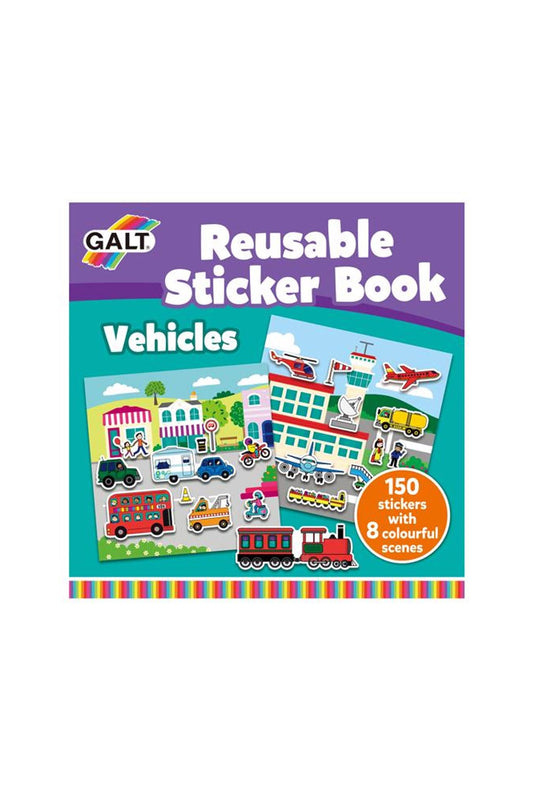 Galt Reusable Sticker Book Vehicles 3 Yaş+