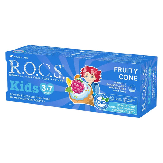 Rocs Kids 3-7 Yaş Meyve Külahı Tadında Florürsüz Çocuk Diş Macunu 45gr