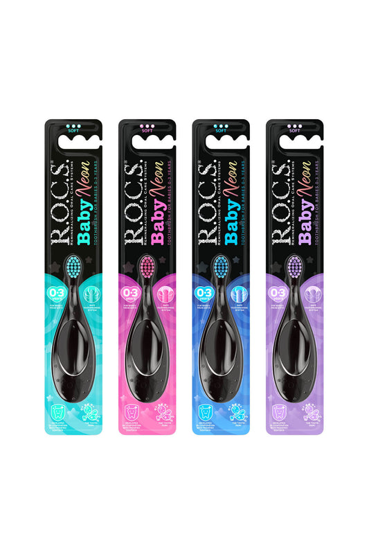 Rocs Neon 0-3 Yaş Bebek Diş Fırçası (Yumuşak)