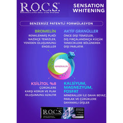 Rocs Sensation Parlaklık ve Beyazlatıcı Diş Macunu