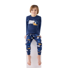 Roly Poly Erkek Çocuk Uzun Kollu Pijama Takım Koyu İndigo