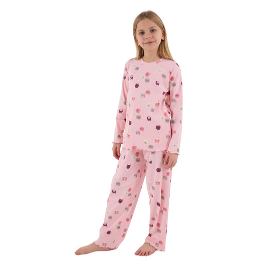 Roly Poly Kız Çocuk Uzun Kollu Pijama Takım Açık Pembe