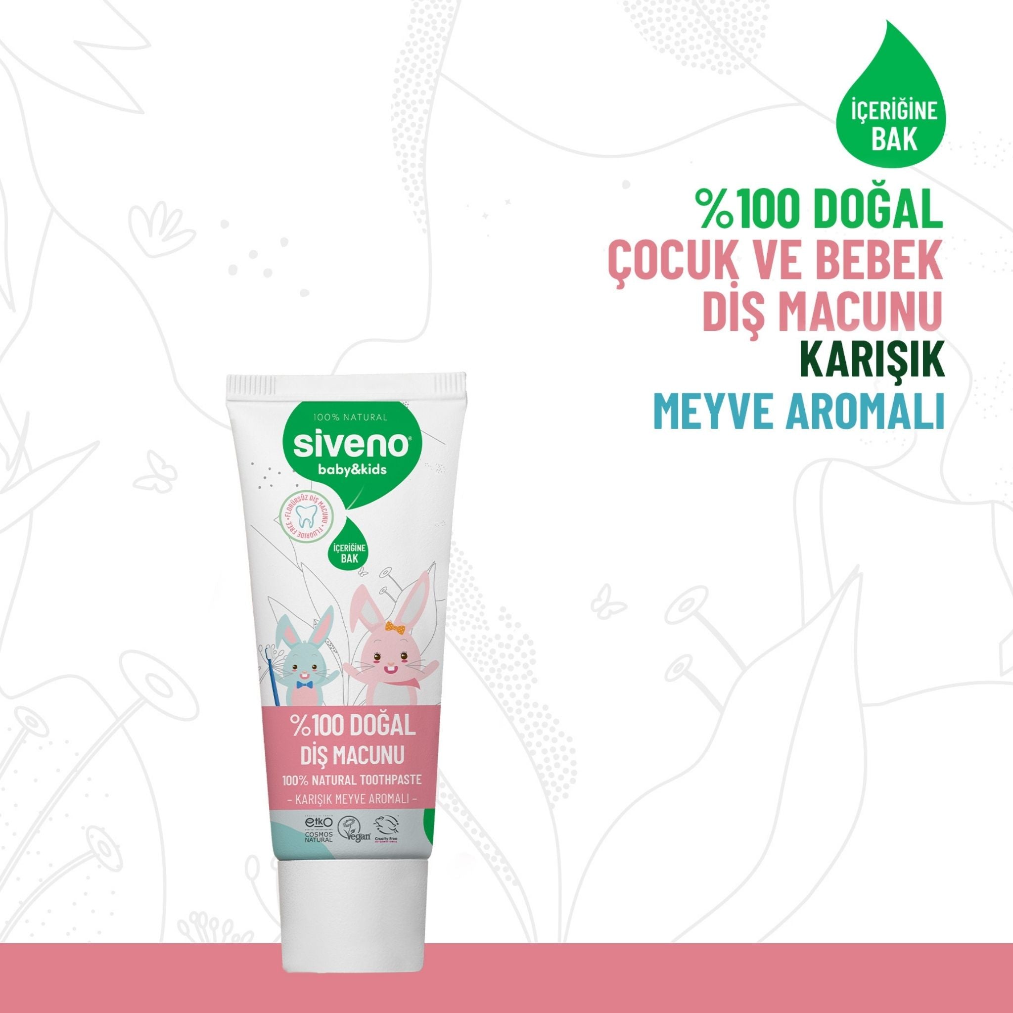 Siveno %100 Doğal Diş Macunu Baby Kids 50ml 3