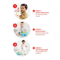 Skip Hop Explore And More Dinosaur 3'ü 1 arada Bebek Müzikli Çekmeli Oyuncak