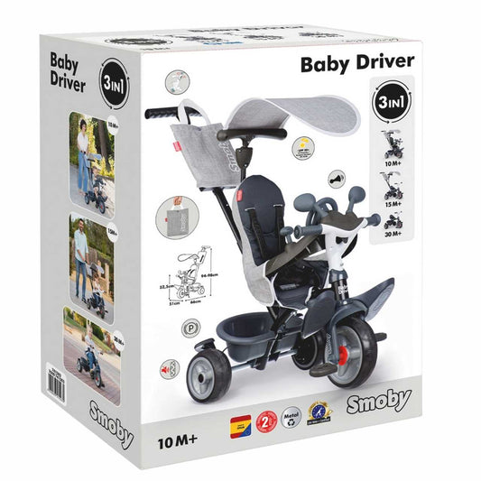 Smoby Baby Driver 3 Tekerlekli Bisiklet Gri