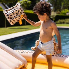 Swim Essentials Beige Leopard Fıskiyeli ve Kaydıraklı Şişme Oyun Havuzu 210cm