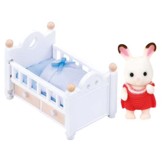 Sylvanian Families Çikolata Kulaklı Tavşan Bebek ve Yatağı 5017