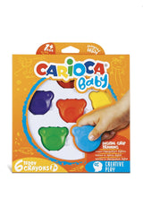 Carioca Teddy Şekilli Elleri Kirletmeyen 6’lı Mum Boya