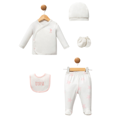 U.S. Polo Assn Bebek Hastane Çıkışı 5’li Set Beyaz