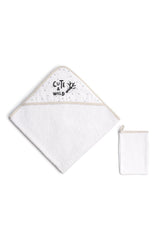 Funna Baby Üçgen Başlıklı Havlu Seti Cute & Wild Bej 75x75cm