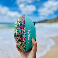 Waboba Artist Plaj Amerikan Futbol Topu Çiçek Desenli Deniz ve Bahçe Rugby Topu 9inç 5 Numara