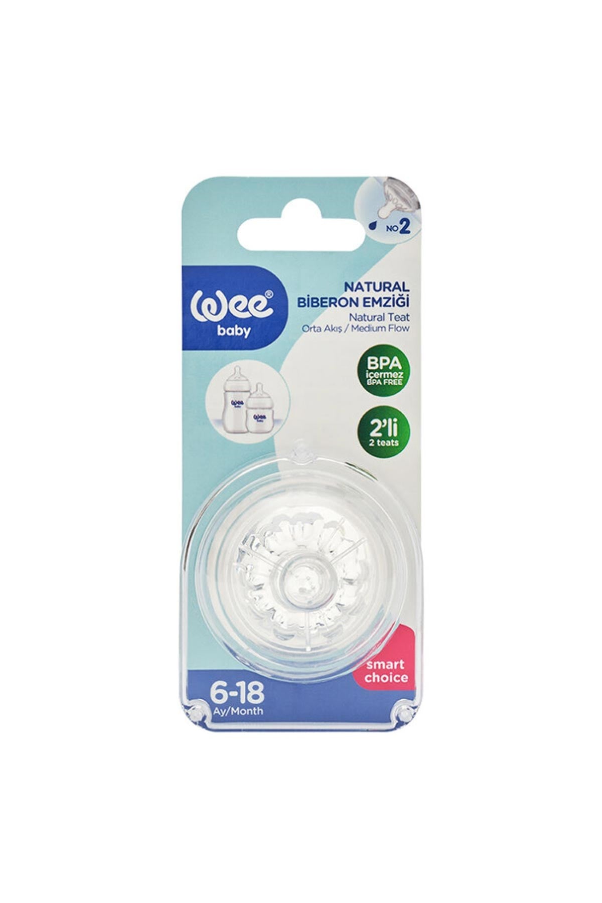 Wee Baby 2'li Natural Biberon Emziği No:2