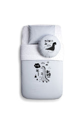 Funna Baby Yatak Örtü Seti Dino Mavi 100x150cm