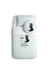 Funna Baby Yatak Örtü Seti Lets Go Mint 100x150cm