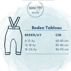 Mama Yoyo Askılı Triko Bebek Taytı %100 Organik Pamuk Bej