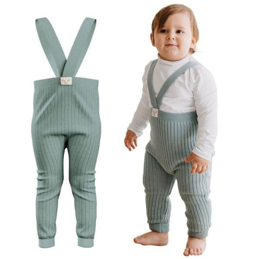 Mama Yoyo Askılı Triko Bebek Taytı %100 Organik Pamuk Mint