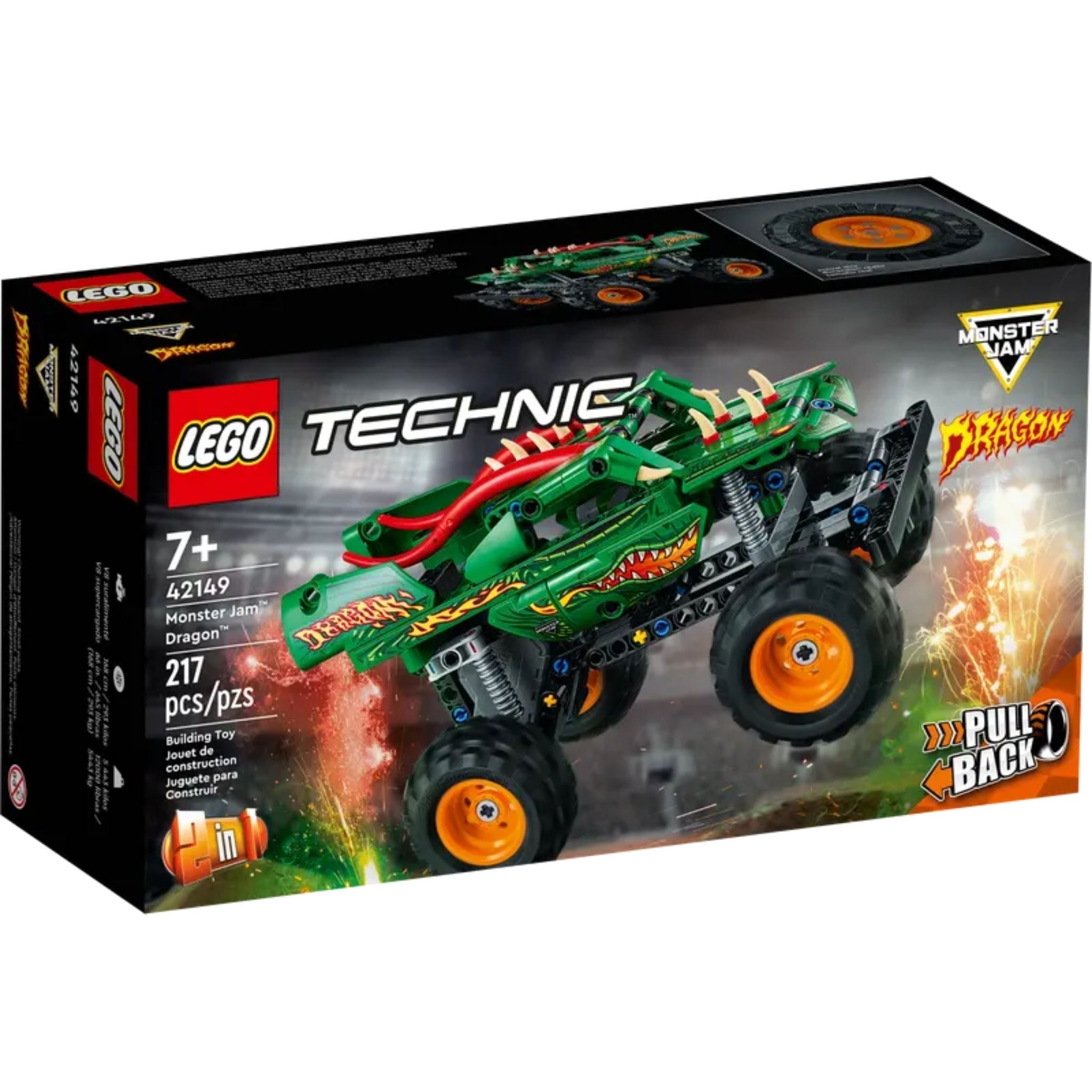 Lego Technic Monster Jam Dragon 42149 Yapım Seti 217 Parça