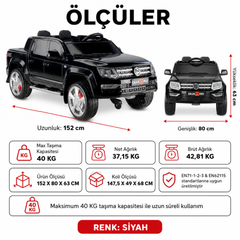 Babyhope 441 QUATRO 4x4 2x12V Akülü Araba Metalik Siyah