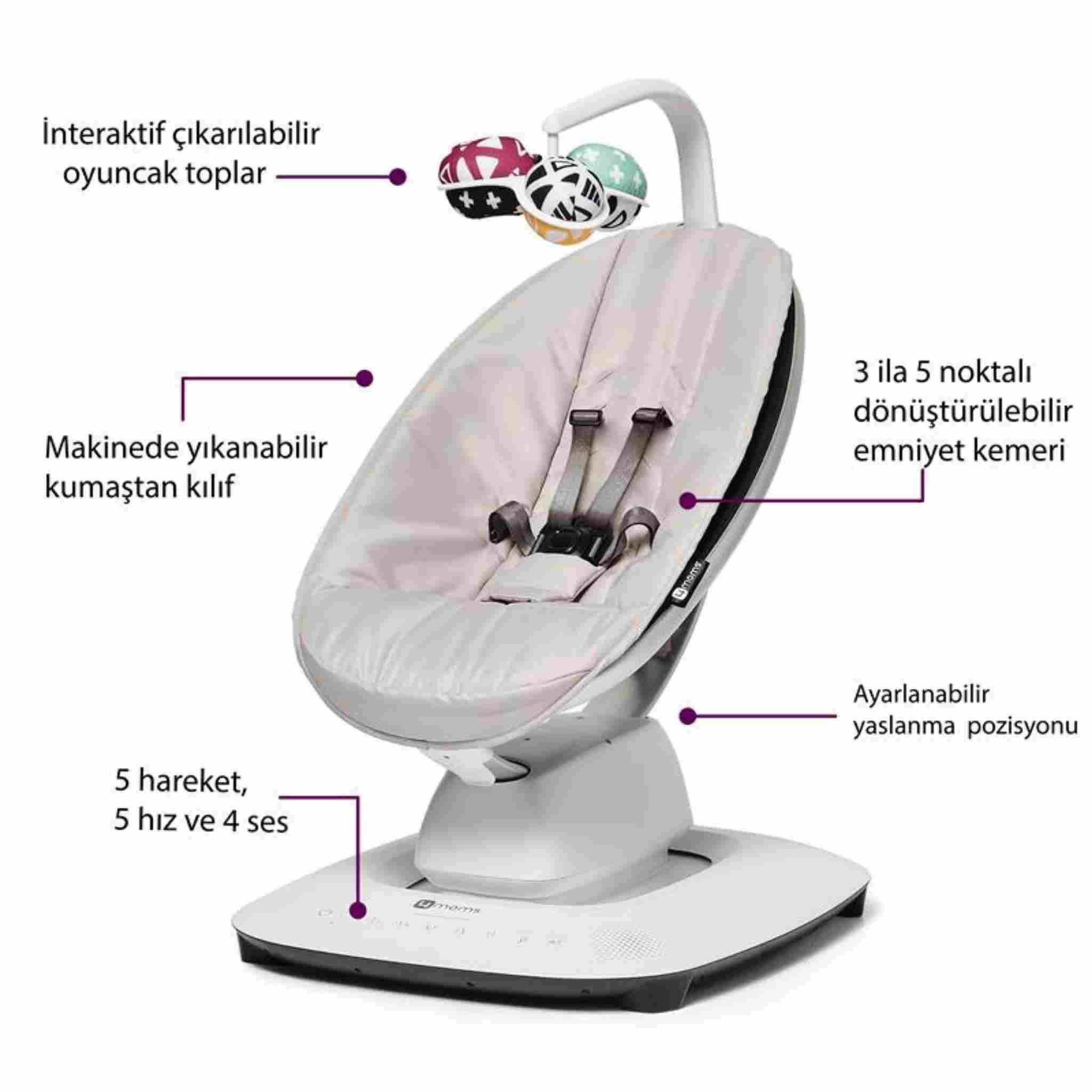 4Moms Mamaroo 5.0 App Mesh Grey