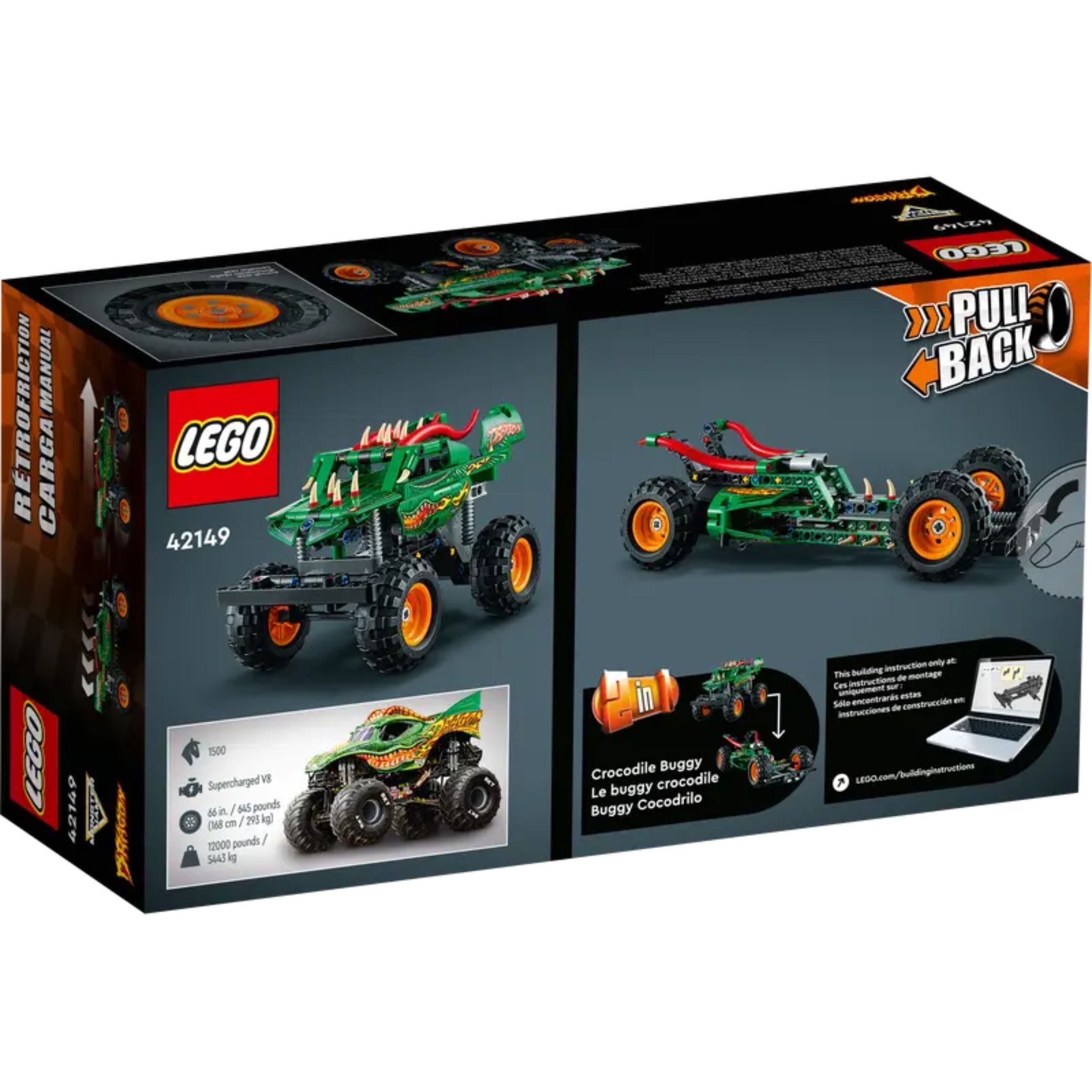 Lego Technic Monster Jam Dragon 42149 Yapım Seti 217 Parça